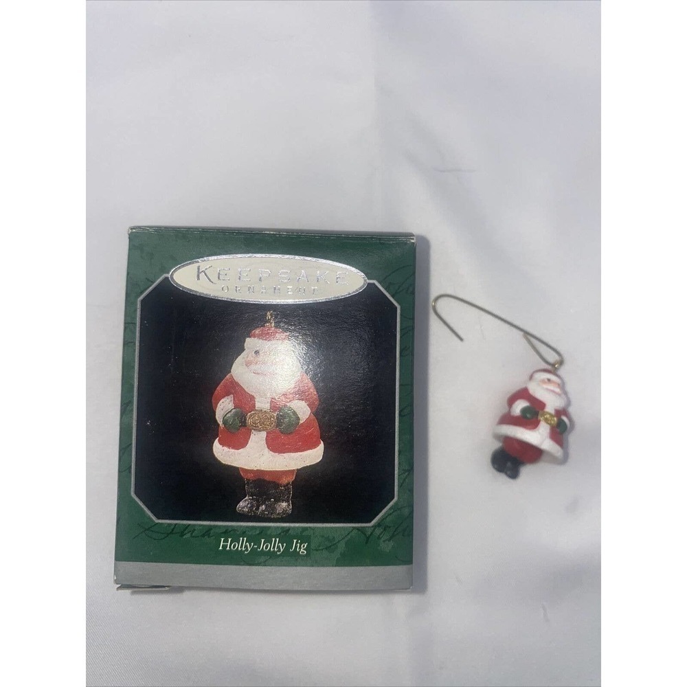 HALLMARK Keepsake Holly Jolly Jig 1998 Miniature Red Christmas Ornament